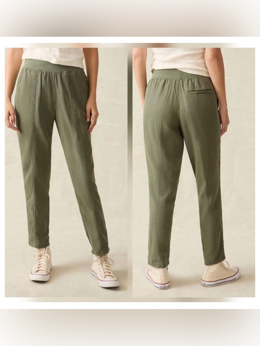 Faherty Arlie Day Pant - Green Utility Jogger